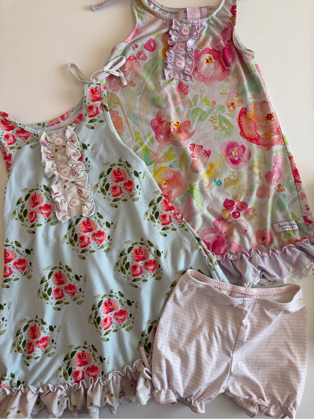 Sweethoney Girls 5T Bundle 2 Sleeveless Nightgowns & 1 Short